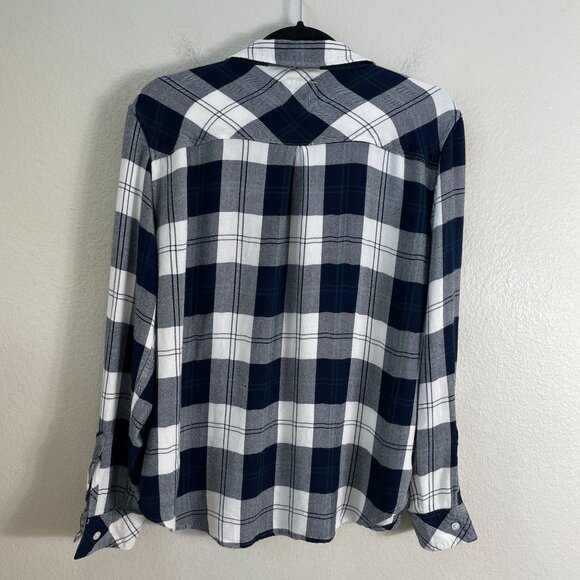 Rails Womens Large Plaid Button Up Shirt Hunter Midnight Pine Flannel Top - Picture 9 of 9